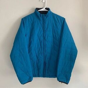 Lands' End Lightweight Quilted Padded Zip Jacket Women's Size MP Light Blue Coat